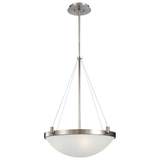 George Kovacs Suspended 21in 4-Light Pendant | Contemporary Brushed Nickel | Kitchen Island & Dining Room | 21 x 21 x 29 in | Model P592-084