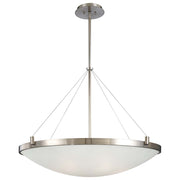 George Kovacs Suspended 34in 6-Light Pendant | Contemporary Brushed Nickel | Kitchen Island & Dining Room | 34 x 34 x 26 in | Model P593-084
