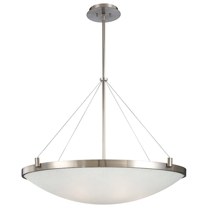 George Kovacs Suspended 34in 6-Light Pendant | Contemporary Brushed Nickel | Kitchen Island & Dining Room | 34 x 34 x 26 in | Model P593-084