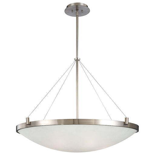 George Kovacs Suspended 34in 6-Light Pendant | Contemporary Brushed Nickel | Kitchen Island & Dining Room | 34 x 34 x 26 in | Model P593-084