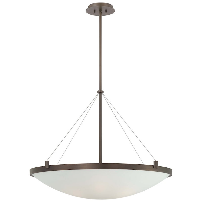 George Kovacs Suspended 34in 6-Light Pendant | Copper Bronze Patina Steel | Kitchen Island & Dining Room | 34 x 34 x 26 in | Model P593-647