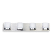 George Kovacs Convex 29in 4-Light Wall Sconce | Contemporary Chrome and Clear Glass | Bathroom Vanity | 29 x 3 x 5 in | Model P5954-077
