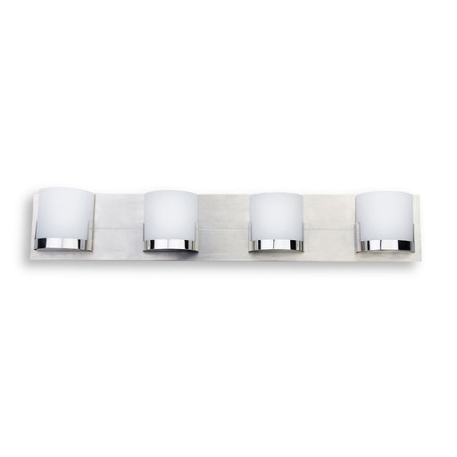 George Kovacs Convex 29in 4-Light Wall Sconce | Contemporary Chrome and Clear Glass | Bathroom Vanity | 29 x 3 x 5 in | Model P5954-077
