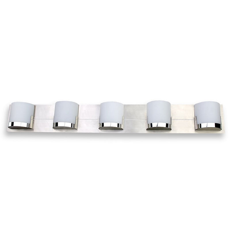 George Kovacs Convex 5-Light Bath Bar | Chrome Finish | Bathroom Vanity Light | 37 x 3 x 5 in | Model P5955-077