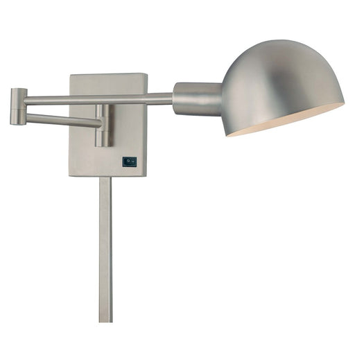 George Kovacs P3 1-Light Swing Arm Wall Sconce | Matte Brushed Nickel Contemporary Reading Light | Bedroom & Living Room | Model P600-3-603