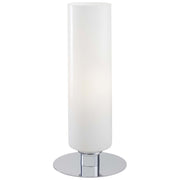 George Kovacs 1-Light Table Lamp | Contemporary Chrome Metal and White Cased Glass | Living Room & Bedside Accent | 6 x 13 in | Model P661-077