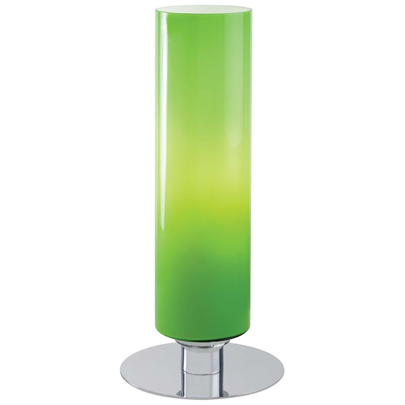 George Kovacs 1-Light Accent Lamp | Contemporary Chrome and Green Glass | Desk & Side Table | 6 x 6 x 13 in, 60W | Model P663-077
