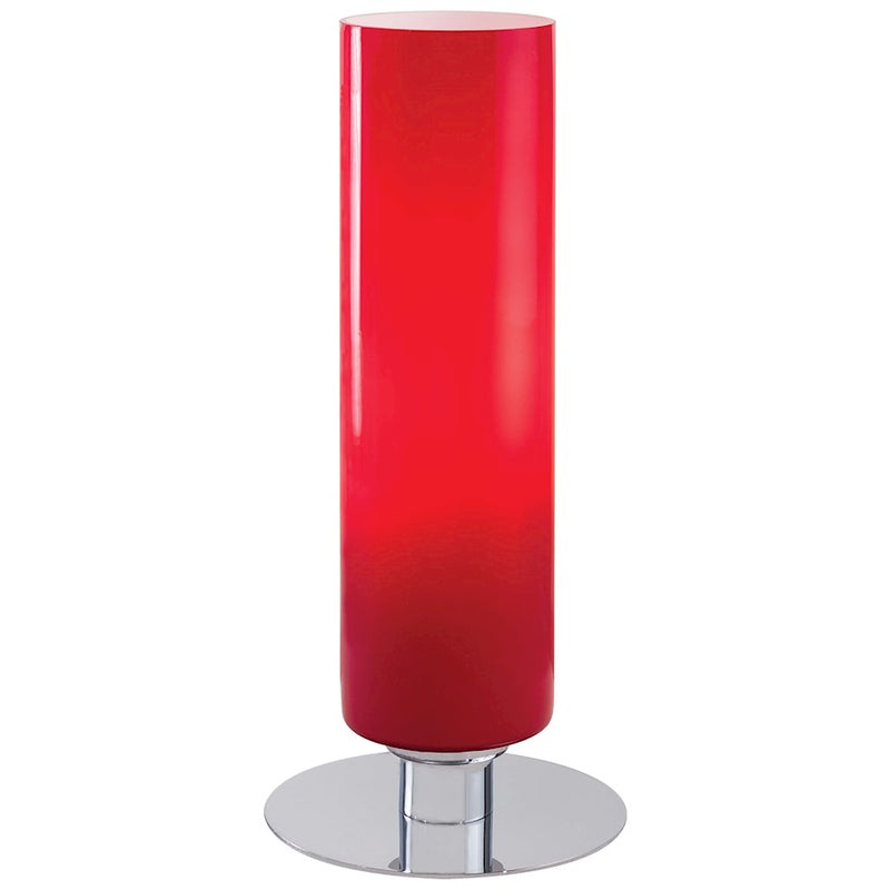 George Kovacs 1-Light Table Lamp | Contemporary Chrome and Red | Living Room & Bedroom Accent | 6 x 13 in, Dimmable | Model P664-077