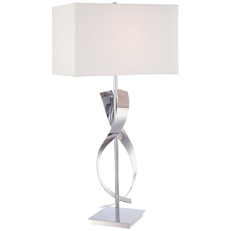 George Kovacs Portables 10in Table Lamp | Contemporary Chrome Finish | Living Room & Bedroom | 10 x 18 x 33 in | Model P723-077