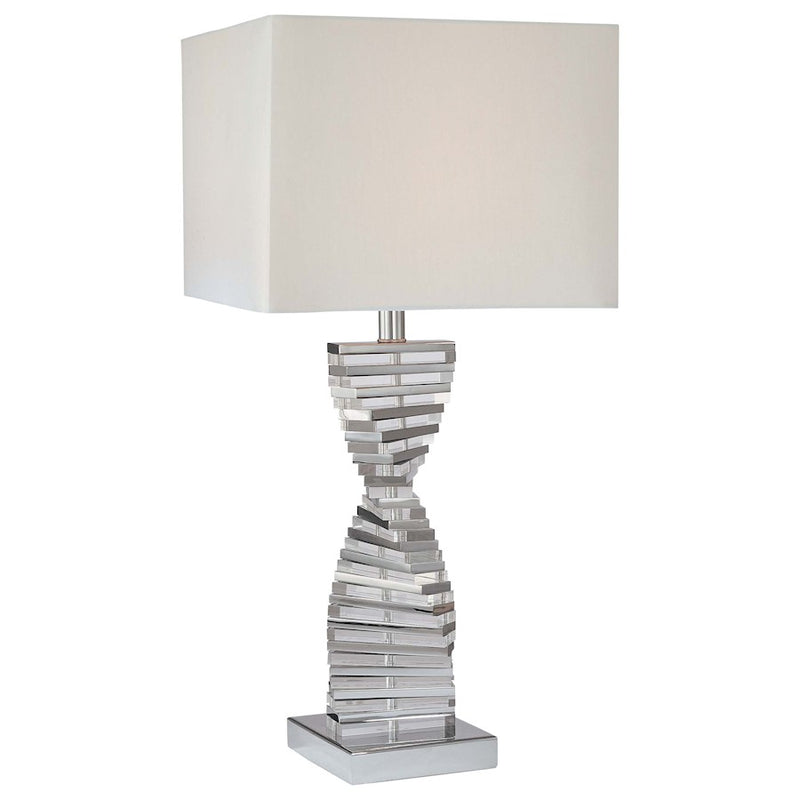 George Kovacs Portables 30in 1-Light Table Lamp | Chrome Contemporary | Living Room & Bedroom Accent | 14 x 14 x 30 in | Model P742-077