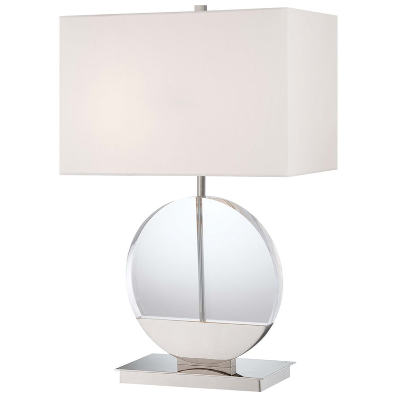 George Kovacs Portables 26in 2-Light Table Lamp | Polished Nickel Contemporary | Living Room & Bedroom Accent | 17 x 11 x 26 in | Model P764-613
