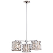 George Kovacs Layover 24in 3-Light Chandelier | Contemporary Chrome and Etched Opal Glass | Dining Room & Living Room | Model P7984-077