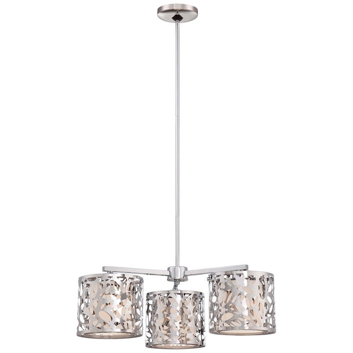 George Kovacs Layover 24in 3-Light Chandelier | Contemporary Chrome and Etched Opal Glass | Dining Room & Living Room | Model P7984-077