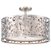 George Kovacs Layover 18in 2-Light Semi-Flush Mount | Contemporary Chrome and White Linen | Hallway & Bedroom | 18 x 18 x 13 in | Model P7988-077