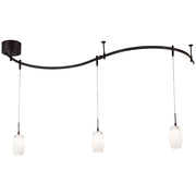George Kovacs Lightrail 96in 3-Light Mini Pendant Rail Kit | Contemporary Sable Bronze Patina | Kitchen Island & Dining Room | Model P8003-1-467