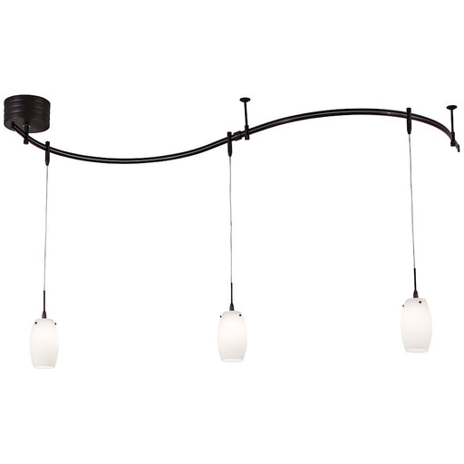 George Kovacs Lightrail 96in 3-Light Mini Pendant Rail Kit | Contemporary Sable Bronze Patina | Kitchen Island & Dining Room | Model P8003-1-467