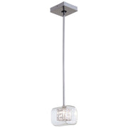 George Kovacs Jewel Box 5in 1-Light Mini Pendant | Contemporary Chrome and Clear Glass | Kitchen Island & Accent | 5 x 5 x 6 in | Model P801-077