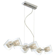 George Kovacs Jewel Box 30in 6-Light Island Lighting | Contemporary Chrome and Clear Glass | Kitchen Island & Dining Room | Model P803-077