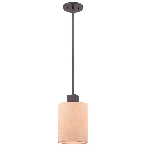 George Kovacs Kimono 6in 1-Light Mini Pendant | Contemporary Antique Dorian Bronze and Textile Shade | Kitchen Island & Dining Room | Model P8080-615