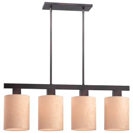 George Kovacs Kimono 31in 4-Light Island Light | Contemporary Antique Dorian Bronze | Kitchen Island & Dining Room | 31 x 6 x 12 in | Model P8084-615