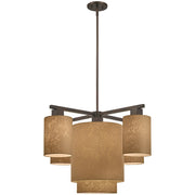 George Kovacs Kimono 30in 5-Light Chandelier | Contemporary Antique Dorian Bronze | Dining Room & Living Room | 30 x 30 x 18 in | Model P8085-615