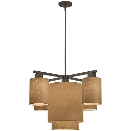 George Kovacs Kimono 30in 5-Light Chandelier | Contemporary Antique Dorian Bronze | Dining Room & Living Room | 30 x 30 x 18 in | Model P8085-615