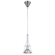 George Kovacs 8in 1-Light Mini Pendant | Contemporary Brushed Nickel | Kitchen Island & Hallway | 8 x 14 in | Model P8111-084