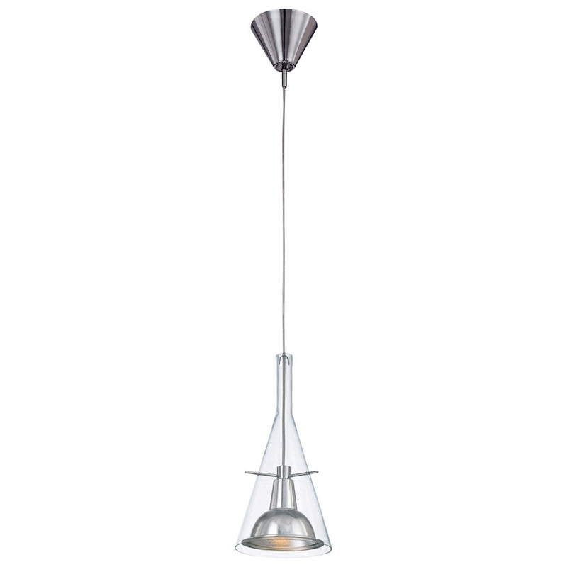 George Kovacs 8in 1-Light Mini Pendant | Contemporary Brushed Nickel | Kitchen Island & Hallway | 8 x 14 in | Model P8111-084