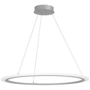 George Kovacs Discovery 31in LED Pendant | Minimalist Silver and Acrylic | Kitchen Island & Dining Room | 31 x 31 x 1 in | Model P8141-609-L