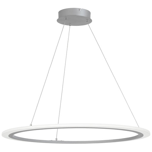George Kovacs Discovery 31in LED Pendant | Minimalist Silver and Acrylic | Kitchen Island & Dining Room | 31 x 31 x 1 in | Model P8141-609-L