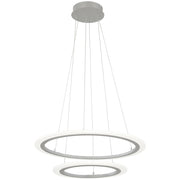 George Kovacs Discovery 24in LED Pendant | Minimalist Silver Acrylic Ring | Dining Room & Living Room | 24 x 24 x 6 in | Model P8142-609-L