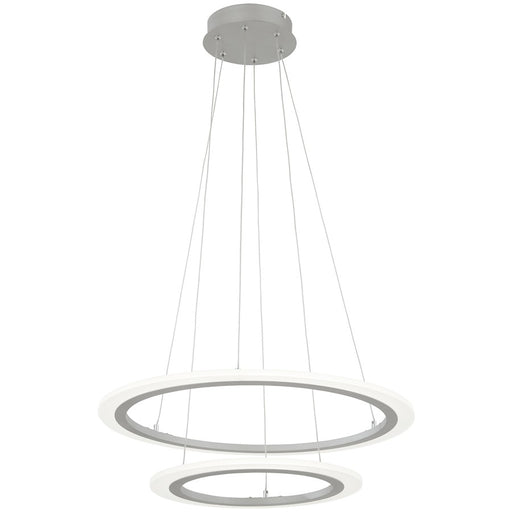 George Kovacs Discovery 24in LED Pendant | Minimalist Silver Acrylic Ring | Dining Room & Living Room | 24 x 24 x 6 in | Model P8142-609-L