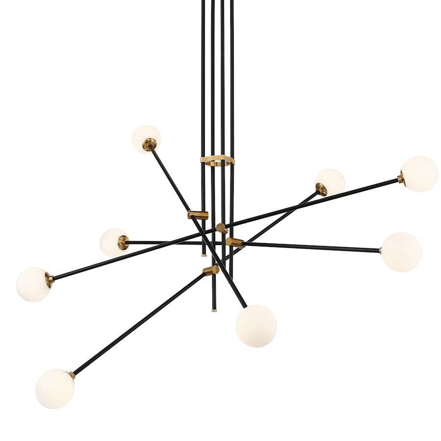 Minka George Kovacs Cosmet 8 Light Pendant, Coal And Aged Brass - P8152-681