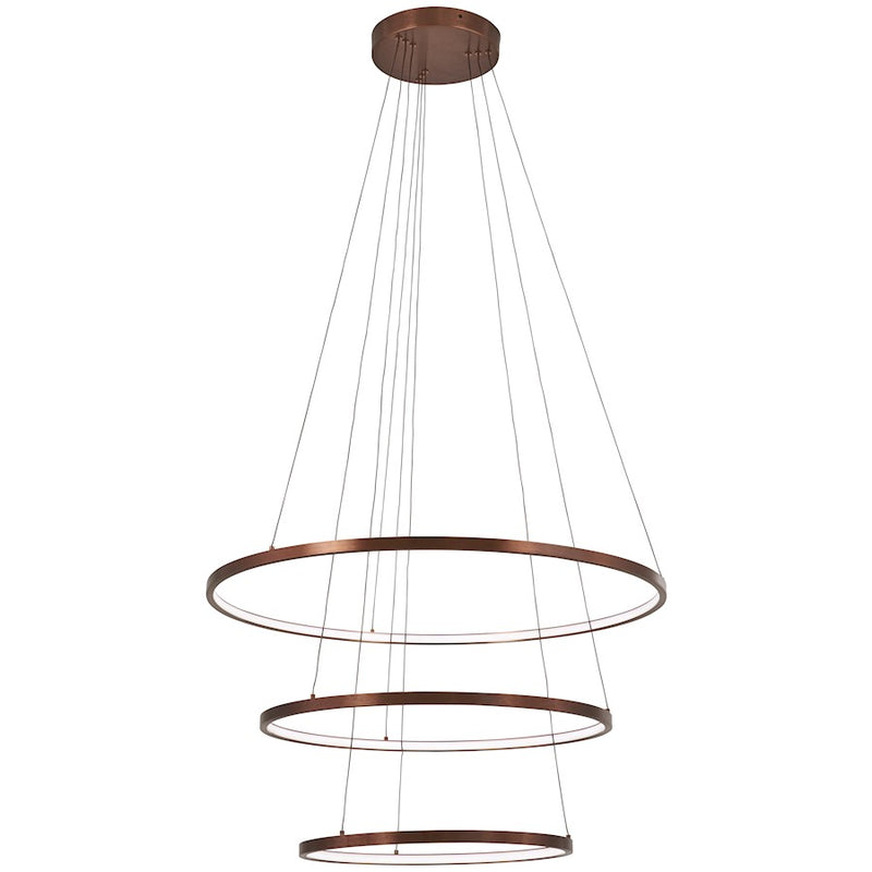 George Kovacs Full Orbit 32in LED Pendant | Modern Satin Bronze and Acrylic | Dining Room & Kitchen Island | 32 x 32 x 59 in | Model P8163-670-L