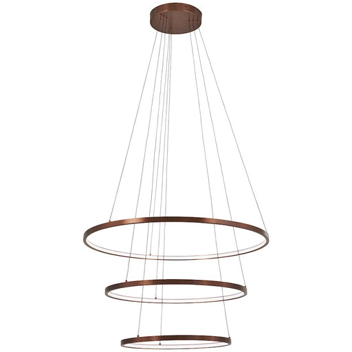 George Kovacs Full Orbit 32in LED Pendant | Modern Satin Bronze and Acrylic | Dining Room & Kitchen Island | 32 x 32 x 59 in | Model P8163-670-L