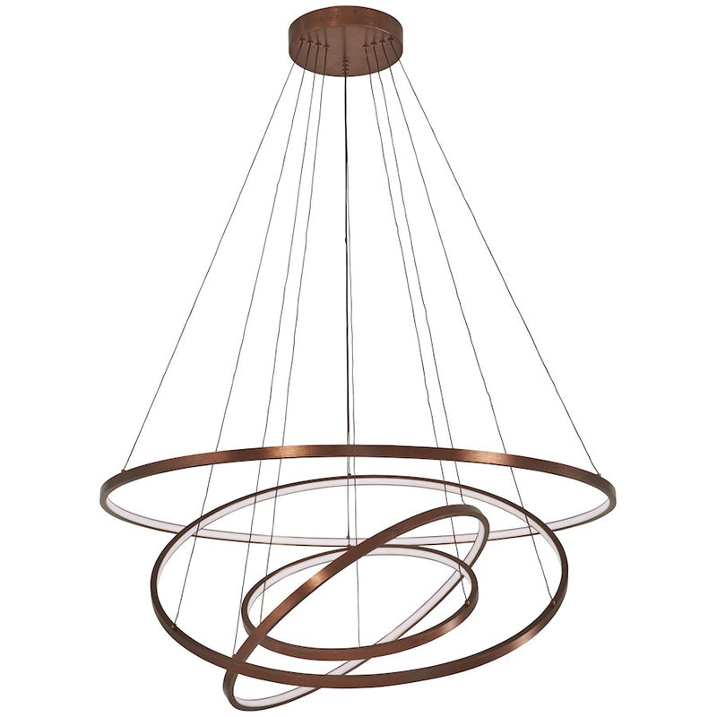 George Kovacs Full Orbit 40in 1-Light LED Pendant | Satin Bronze and Acrylic | Kitchen Island & Dining Room | W 40 x D 40 x H 59 | Model P8164-670-L