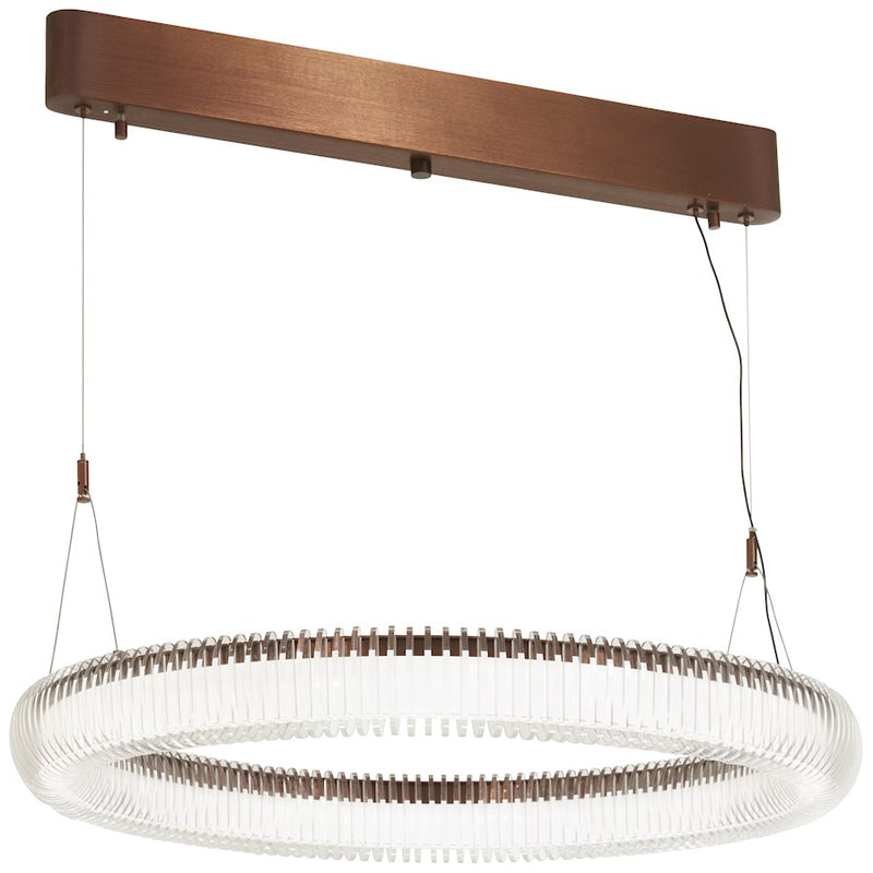 George Kovacs Roulette 34in LED Pendant | Modern Satin Bronze and White Acrylic | Kitchen Island & Dining Room | 34 x 34 x 59 in | Model P8173-670-L