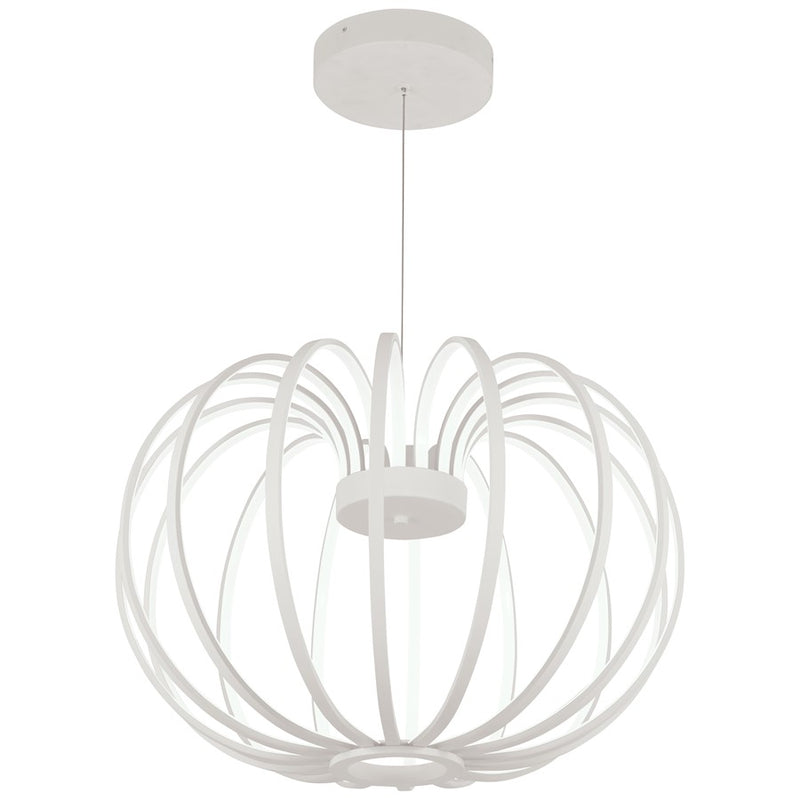 George Kovacs Snow Sprite 20in LED Pendant | Modern Matte White and Frosted Acrylic | Kitchen Island & Dining Room | Model P8202-044B-L