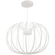 George Kovacs Snow Sprite 34in LED Pendant | Modern Matte White and Frosted Acrylic | Dining Room & Living Room | 34 x 34 x 59 in | Model P8204-044B-L