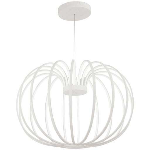 George Kovacs Snow Sprite 34in LED Pendant | Modern Matte White and Frosted Acrylic | Dining Room & Living Room | 34 x 34 x 59 in | Model P8204-044B-L
