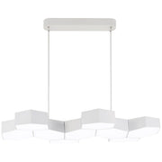 George Kovacs Hexacomb 32in 1-Light LED Pendant | Matte White and Frosted Acrylic | Kitchen Island & Dining Room | W 18 x D 32 x | Model P8218-044B-L