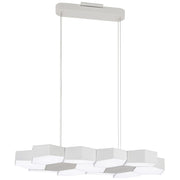 George Kovacs Hexacomb 59in LED Pendant | Matte White Geometric Honeycomb Acrylic | Dining Room & Kitchen Island | Model P8219-044B-L