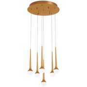 George Kovacs Honey Drip 16in 1-Light LED Pendant | Modern Sunset Gold and Frosted Acrylic | Kitchen Island & Dining Room | Model P8226-668-L