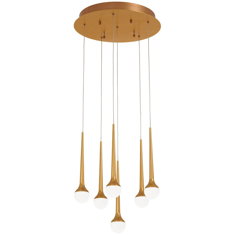 George Kovacs Honey Drip 16in 1-Light LED Pendant | Modern Sunset Gold and Frosted Acrylic | Kitchen Island & Dining Room | Model P8226-668-L