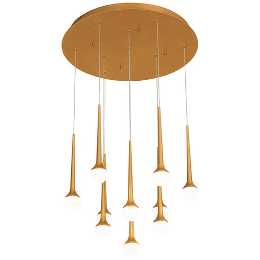 George Kovacs Honey Drip 22in 1-Light LED Pendant | Contemporary Sunset Gold Metal | Dining Room & Kitchen Island | Model P8229-668-L