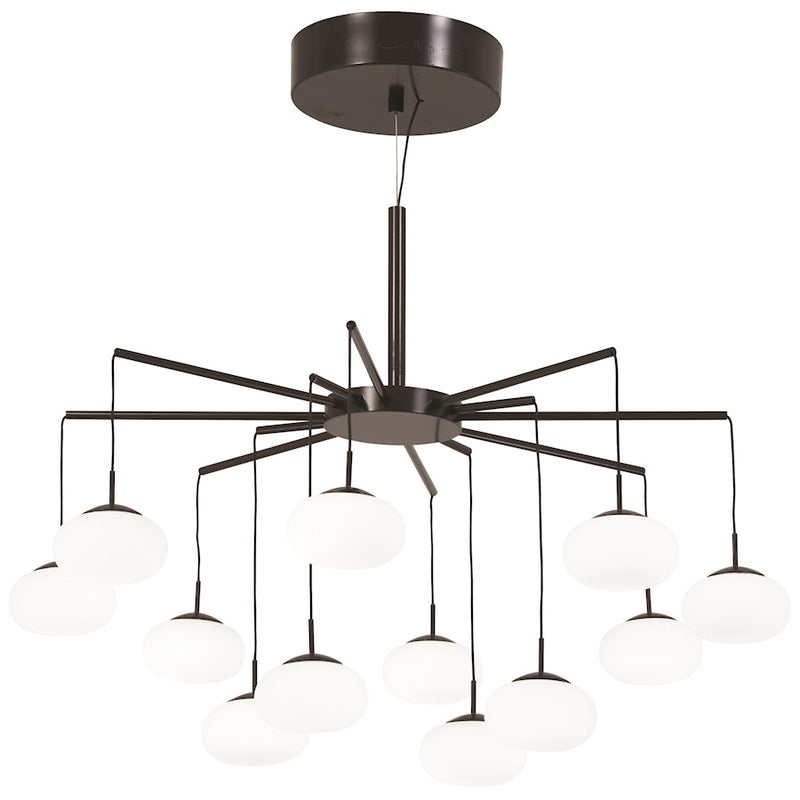 George Kovacs Web 26in 6-Light Chandelier | Contemporary Bronze with Gold Dust | Dining Room & Living Room | 26 x 26 x 18 in | Model P8238-671-L