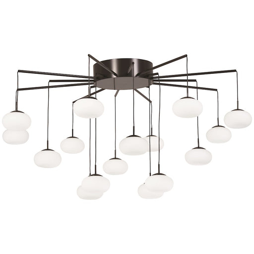 George Kovacs Web LED Chandelier 34in 1-Light Chandelier | Bronze with Gold Dust | Dining Room & Living Room | 34 x 34 x 22 in | Model P8239-671-L