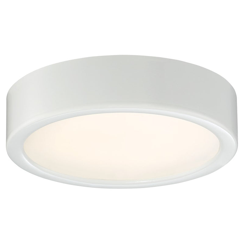 George Kovacs 6in 1-Light LED Flush Mount | Contemporary White and Clear Glass | Hallway & Closet | 6 x 6 x 2 in | Model P840-044-L