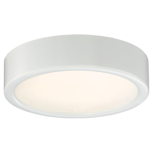 George Kovacs 6in 1-Light LED Flush Mount | Contemporary White and Clear Glass | Hallway & Closet | 6 x 6 x 2 in | Model P840-044-L