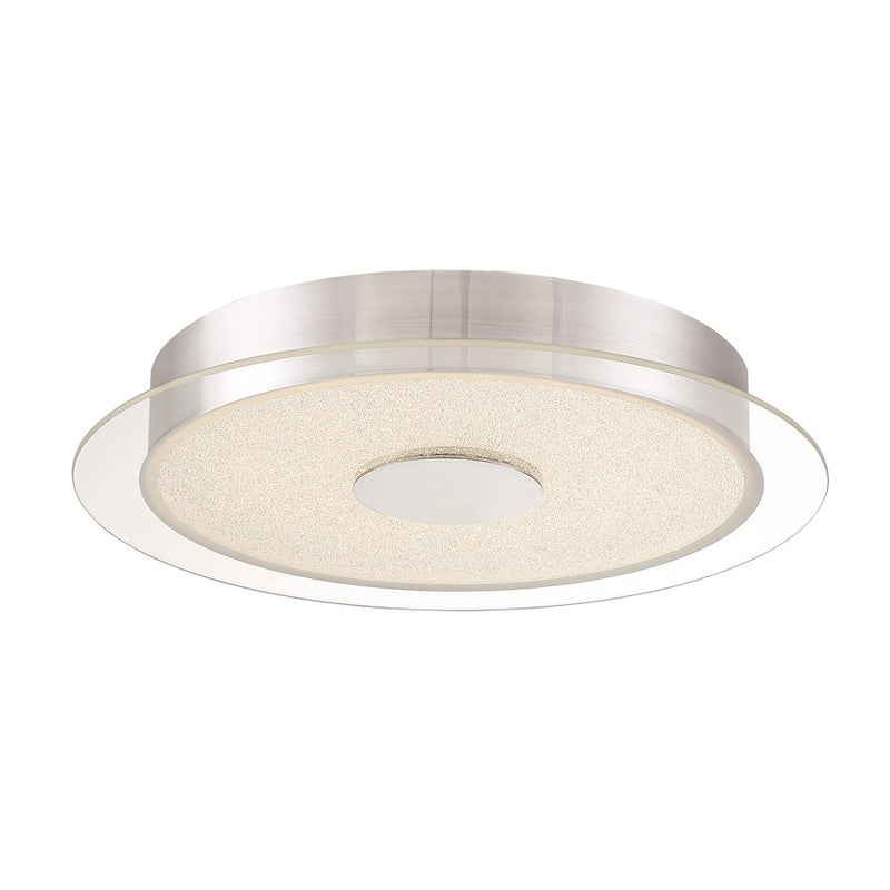 George Kovacs Diamond Dust 16in LED Flush Mount | Contemporary Chrome | Bedroom & Hallway Ceiling Light | 15.75 x 15.75 x 2.5 in | Model P845-077-L